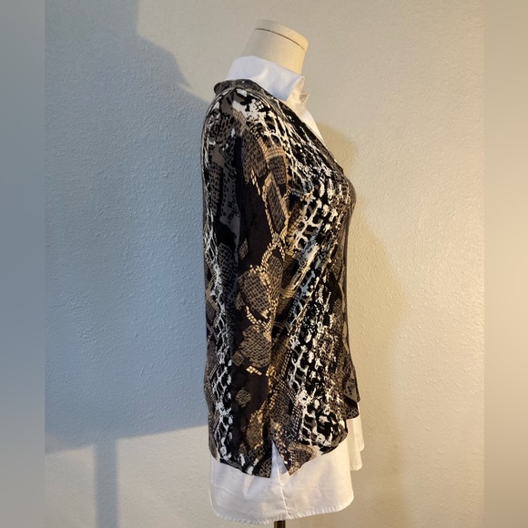 SALE! Joseph Ribkoff Snakeskin Print Layered Look Top size Small - Picture 3 of 11